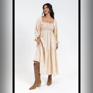 Pink Lilly embroidered floral maxi dress